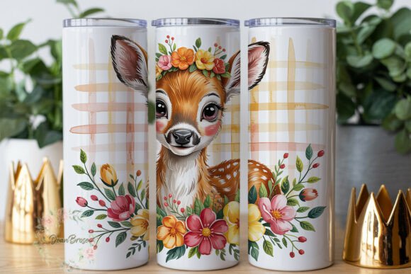 Baby Fawn Floral 20oz Tumbler Wrap