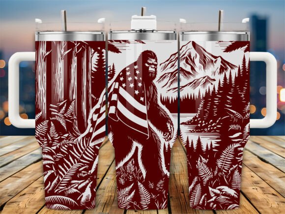 Bigfoot Silhouette 40oz Tumbler Graphics for Crafts