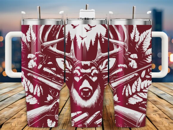 Buck Hunter Ammo Forest 40oz Tumbler Graphics and Crafts