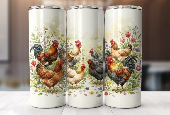 Chicken Wildflower Tumbler Wrap: Graphics for Sellers