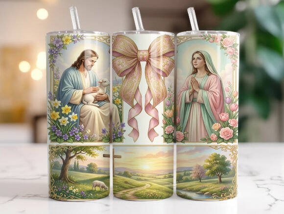 Christian Easter Jesus Cross Tumbler PNG