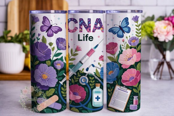 CNA Life Floral Butterflies: Tumbler Wraps & Graphics