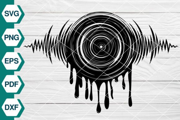 Dripping Vinyl Record SVG Music EP593 Graphics Review