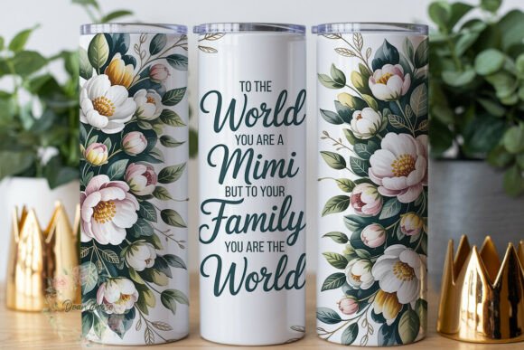 Elegant Floral Mimi 20oz Tumbler Wrap Graphics