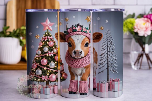 Festive Baby Animal Christmas Tumbler Graphics for Tumbler Wraps