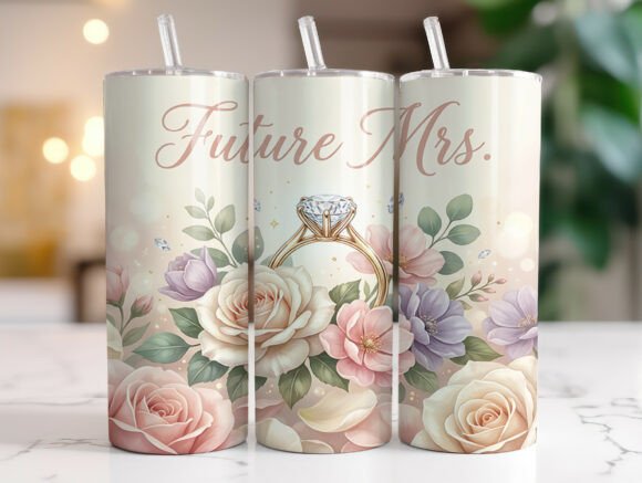 Future Mrs Floral 20oz Tumbler Wrap Graphics