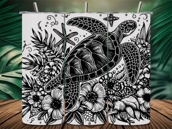 Hibiscus Flower Turtle Tumbler Graphics for Crafts
