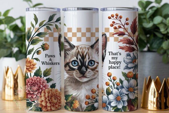 Kitten Paws Whiskers Fall 20oz Tumbler Graphics