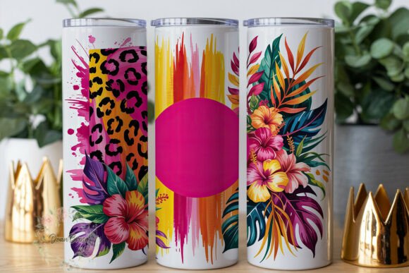 Leopard Tropical Floral 20oz Tumbler Wra Graphics