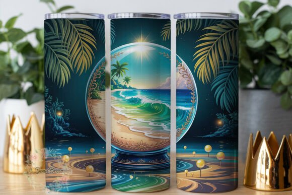 Magic Beach Orb 20oz Tumbler Wrap Graphics