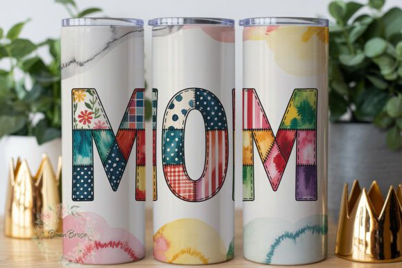 MOM Patchwork Quilt 20oz Tumbler Wrap Graphics