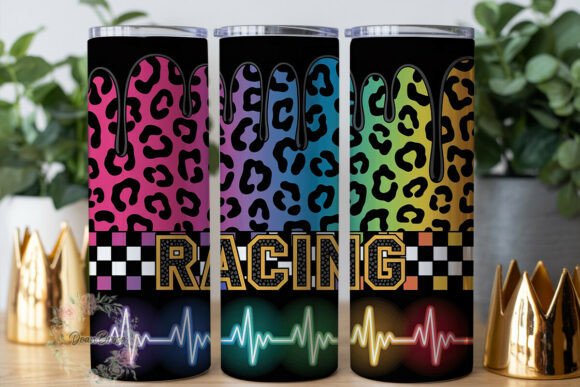 Neon Racing Leopard 20oz Tumbler Wrap