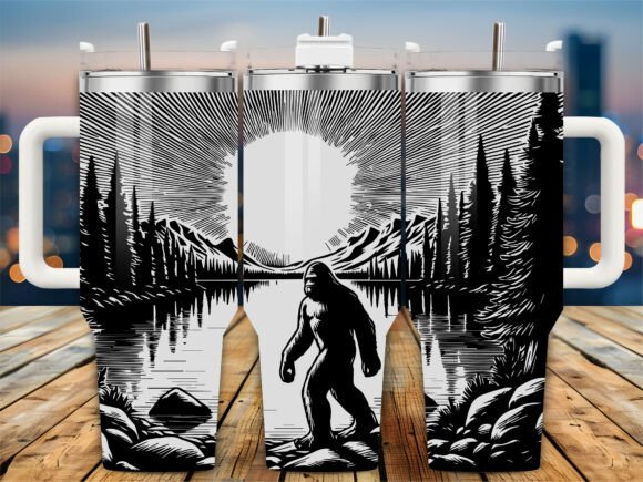 Patriotic Sasquatch 40oz Tumbler Graphics for Crafts