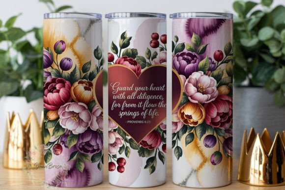 Proverbs 4 23 Floral Tumbler Wrap