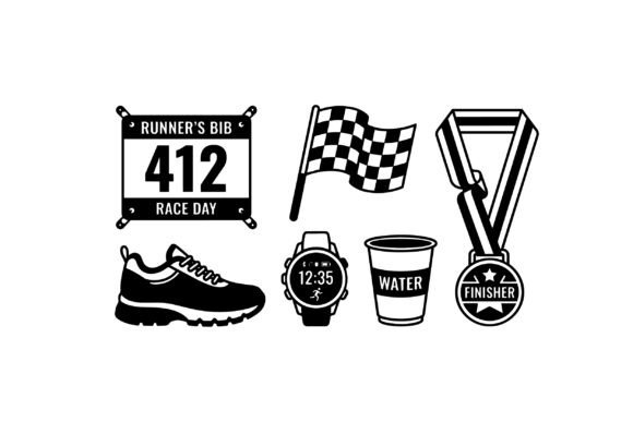 Running Race Icon Clipart SVG: Graphics & Illustrations