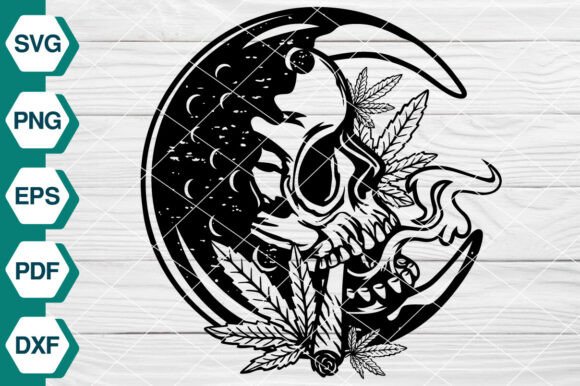 Smoking Weed Moon High SVG for Brand Graphics