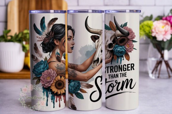Strong Storm Woman 20oz Tumbler Wrap: Graphics for Tumbler Wraps