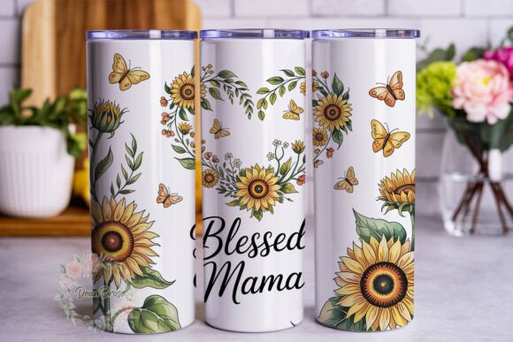 Sunflower Butterfly Blessed Mama Tumbler Wraps Review