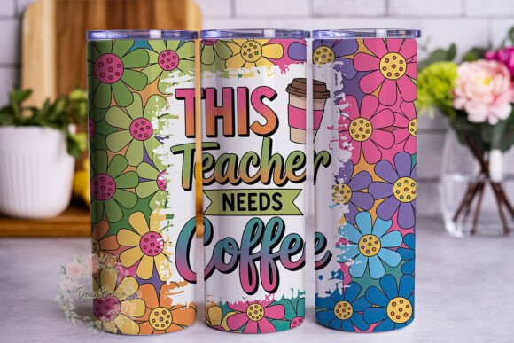 Teacher Coffee Floral 20oz Tumbler Wrap Graphics Review