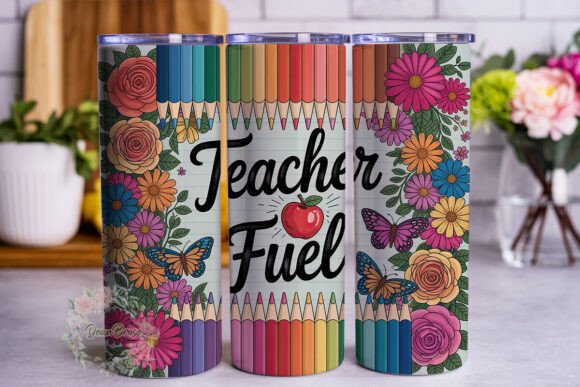 Teacher Fuel Floral Tumbler Wraps: Graphics Review