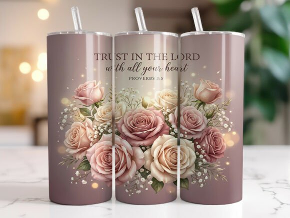 Trust in the Lord Floral Tumbler Wrap