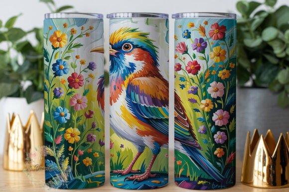Vibrant Quail Wildflower 20oz Tumbler Graphics