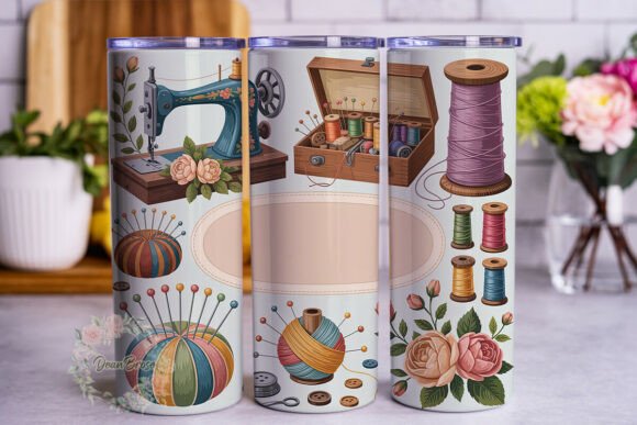 Vintage Sewing Bliss: Graphics for Tumbler Wraps That Elevate Content