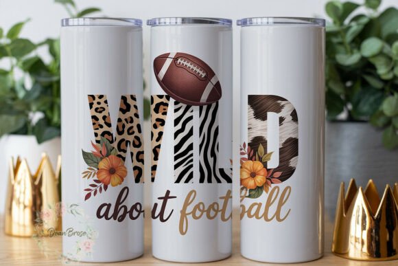 Wild About Football 20oz Tumbler Wrap Graphics