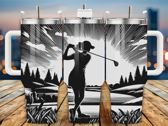 Woman Golfer Silhouette 40oz Tumbler: Graphics for Crafts